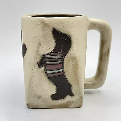 Vtg. Mara Mexico Coffee Mug Art Pottery Stoneware Wolf Coyote Wiener Dog • $25