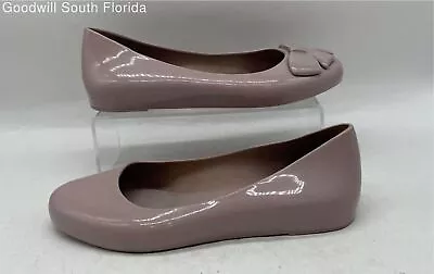 Melissa Womens Jelly Gray Rubber Bow Round Toe Slip On Ballet Flats Size 7 • $14.24