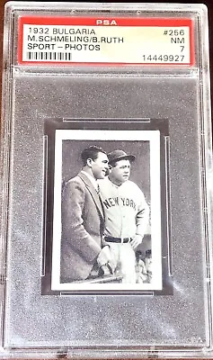 1932 BULGARIA BABE RUTH SPORT-PHOTO Cigarette Card PSA 7 Max Schmeling RARE !!!! • $6999.99