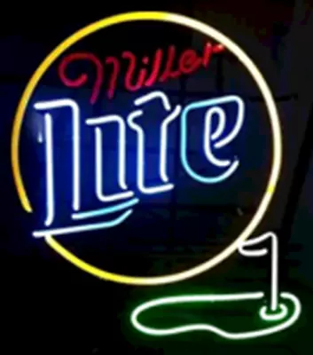 Neon Light Sign Lamp For Miller Lite Beer 20 X16  Miller Time Golf Club Open • $131.98