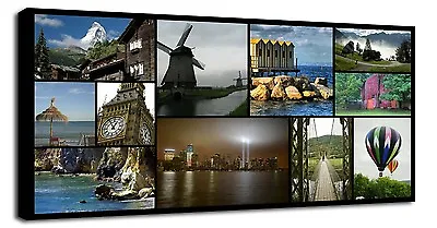 Panoramic Photo Collage On Canvas Personalised Ready To Hang • £17.99