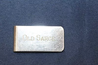 Vintage Collectible Money Clip Stainless Steel Engraved Old Sarge • $15.50