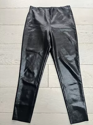 Zara Snakeskin Faux Leather Trousers Brand New Size L High Waist  • £12