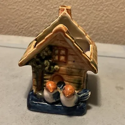 Small Ceramic Made In Occupied Japan Toothpick Holder Planter Birds House • $13.96