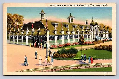 J87/ Youngstown Ohio Postcard Linen Dance Hall Idora Amusement Park 1528 • $13.80