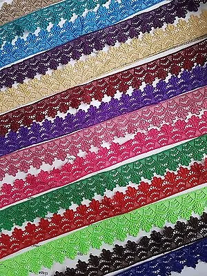 £1.65 • Buy 1 Yard Beautiful Embroidered Pattern Lace Trimming Ribbon Net Wedding Dress
