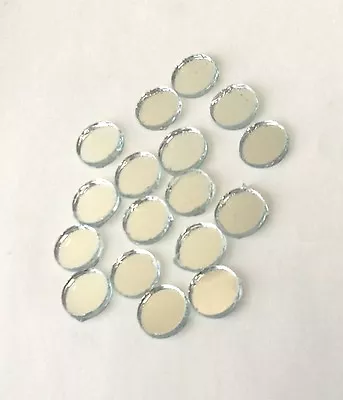 25 ! Glass Shisha Mirrors 20mm Round For Embroidery Quilting & Card Crafting • £5.99