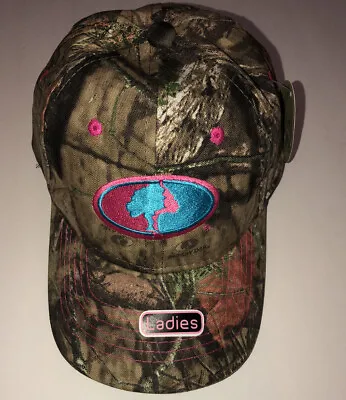 Mossy Oak Ladies Break Up Camo Hat Blue Pink Logo Strapback Adjustable Cap Hat • $7.48