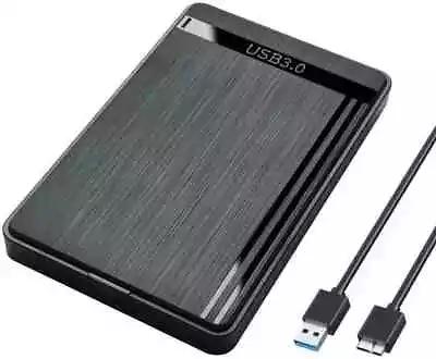 Hard Drive Enclosure 2.5 Inch USB 3.0 SATA Case External Caddy HDD SSD Black UK • £4.25