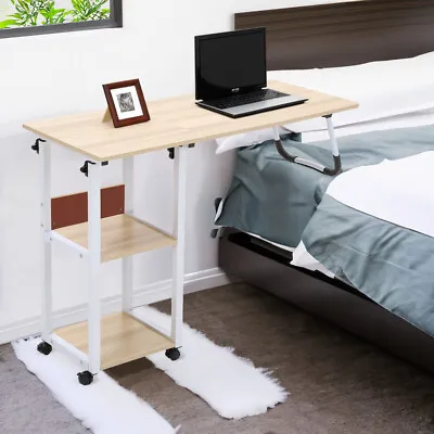 Large Over Bed Chair Table Hospital Overbed Height Adjustable Laptop Tray Holder • £13.94