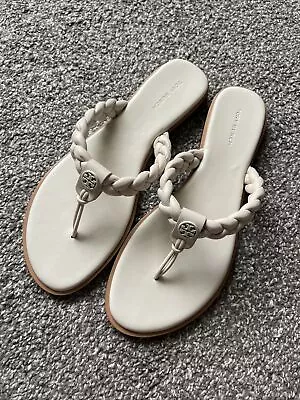 Tory Burch Ivory Rope Braided Benton Thong Sandals (8.5) • $51