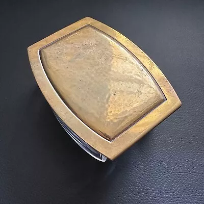 Vintage Art Deco Brass Lidded 'wmf 70' Glass Trinket Vanity Jewellery Box German • $195