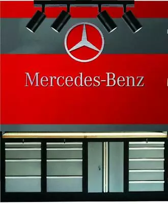 Mercedes Benz Brushed Aluminum Lettering And Logo Garage Sign Gift • $158.83