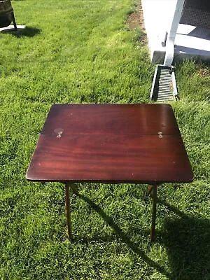 Antique Mahogany Folding Campaign Coach Table • $275