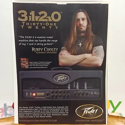 Rusty Cooley Peavey 3120 Guitar Amplifiers  2009  Print Ad 11 X 8.5   5 • $5