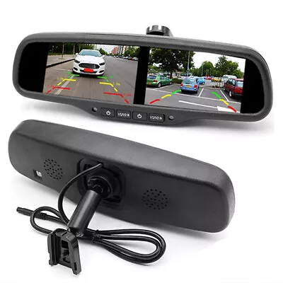 4.3'' Dual Screen Rear View Monitor Mirror 4CH HD TFT LCD Screen Universal • $125.89