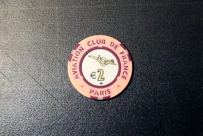 X 1 - €2 Acf Circle Token / Aviation Club De France - B&g - Poker Chip Casino • $21.31