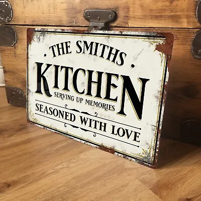 £11.99 • Buy Personalised Kitchen Sign Door Wall Plaque Vintage Retro Shabby Chic - 200x305mm