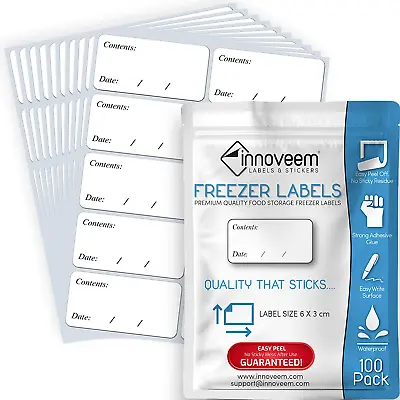 £5.85 • Buy Innoveem Freezer Labels Easy Peel Off - Frozen Food Storage Labels That Leave No