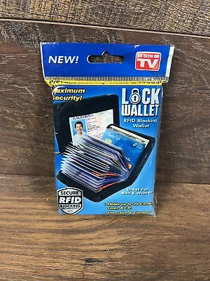 Lock Wallet Black RFID Blocking Wallet AS SEEN ON TV Maximum Security New Sealed • $19.99