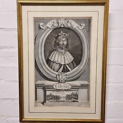 Antique 18th Century Portrait Engraving King Henry III By Henry Roberts • £95