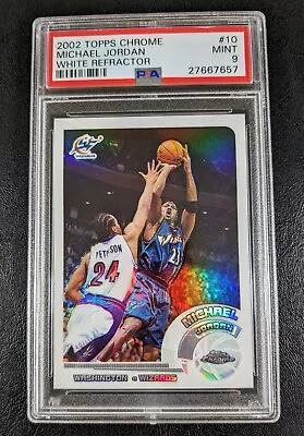 2002-03 Topps Chrome White Refractor Michael Jordan /249 🔥 #10 PSA 9 MINT • $1050