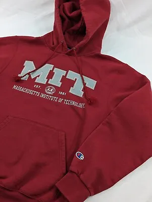 Chqmpion MIT Massachusetts Institute Of Technology Hoodie Red Small  FLAW • $10