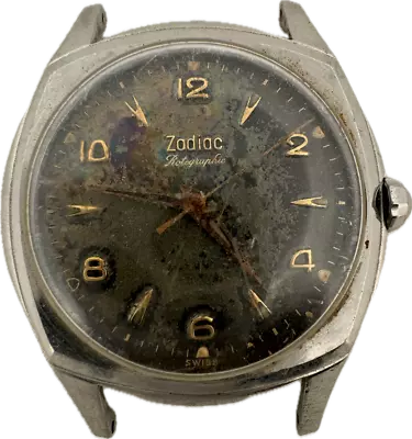 Vintage Zodiac 687 Rotographic 17 Jewel Men's Automatic Wristwatch 1361 Steel • $100