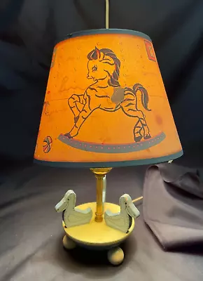 Vintage Mid Century Child's Bedside Lamp - Wooden Ducks - With Shade - Works • $13.89