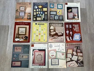 Lot Of 12 Different Vintage Cross Stitch Books • $29.87