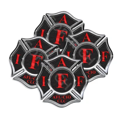 IAFF Sticker Decals 4pack Firefighter Intl Maltese Cross 3 Inch Wide Black W Red • $3.49