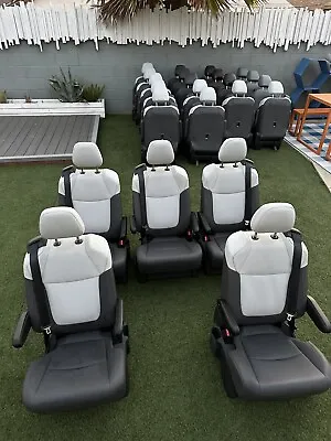 Set Of 5 Toyota Sienna Bucket Seats  2 Tone  White Gray Leather. Van Conversion • $1700