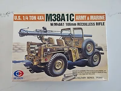 1/35 Skybow M38A1C U.S. 1/4 Ton W/106mm Rec’ Rifle Model Kit PM32 Parts Sealed • $24.99
