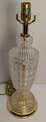 Vintage Table Lamp Cut Glass Lead Crystal Glass Tested Works • $39