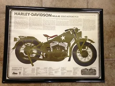 Vintage Copy 1942 Harley Davidson WLA 45 Army Military Poster Springer 18 X 24 • $30