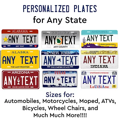 Vintage State License Metal Plate Tag Customized Auto Car Bicycle RV ATV • $16.99