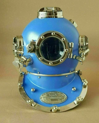 £195 • Buy  Antique Blue 18  Diving Helmet US Navy Mark V Scuba Divers Helmet Replica