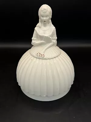 Vintage Victorian Woman White Hard Plastic Thread Holder • $12.99