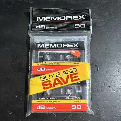 Memorex DB Series 90 Minute Blank Cassette Tapes 1980s New Old Stock Factory • $9.95