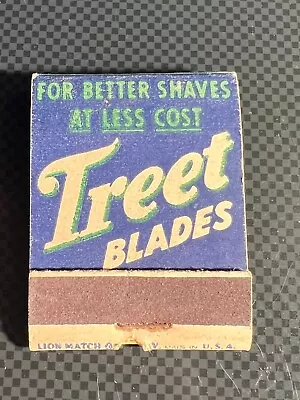 Vintage Matchbook - Treet Blades - For Better Shaves At Less Cost - Unstruck! • $12.99