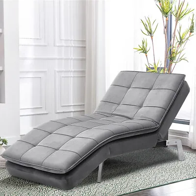 2-in-1 Convertible Chaise Longue Sleeper Sofa Bed Recliner Chair Daybed Lounger • £269.95