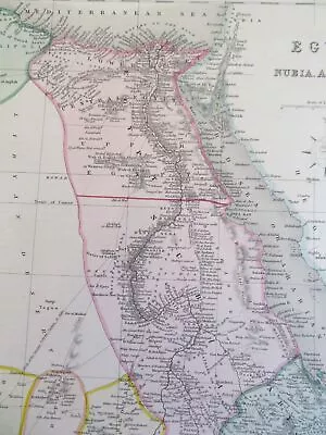 East Africa Egypt Nubia Abyssinia Red Sea Cairo C. 1850-8 Archer Engraved Map • $52