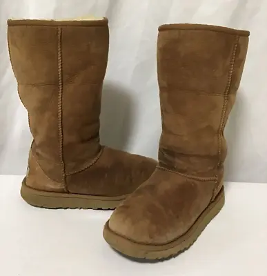 UGG Australia Youth Boots Classic Tall 5815 Size 6 Chestnut EUR 37/UK 4.5….R90 • $19.99