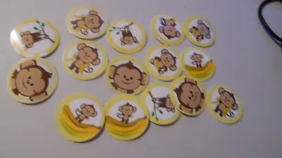 Pre Cut One Inch Bottle Cap Images MONKEY BANANA  Free Shipping • $2.40