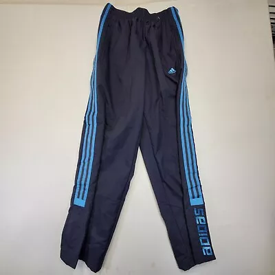 Vintage Adidas Pants Mens XL Blue Windbreaker Track Lined Jogger Y2K Basketball • $33.05