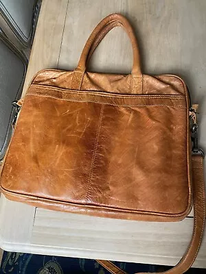 T K Maxx Tan Soft Leather Laptop Bag • £15