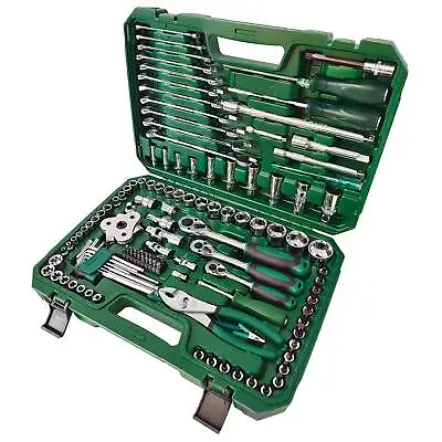 124Piece Mechanics Tool Set 1/2  1/4  3/8  Drive Socket Tool Set For Auto Repair • $159.98