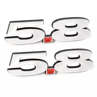 5.8 Liter 351 Engine Emblems Badges In Chrome & Red - 5.25  Long Pair • $22.95