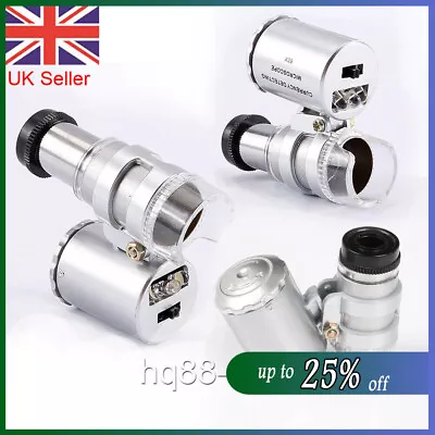£4.16 • Buy 60X Magnifying Loupe Jewelry Jewelers Pocket Magnifier Loop Eye Glass Led Light
