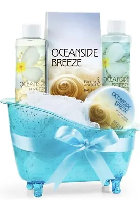 Oceanside Breeze Tub Bath Spa Set: Shower Gel Lotion Bath Salts Valentine’s Da • $22.99